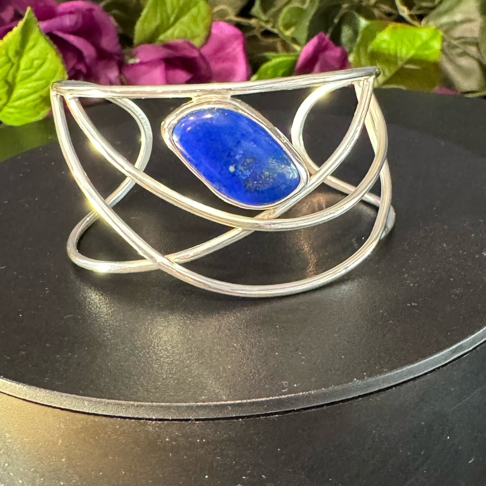 NWT Designer Sterling Lapis Wire Bracelet